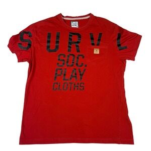 Play Cloths Our Gang Mens 2XL T-Shirt‎ Short Sleeve Red Graphic SURVL SOC. PLAY